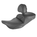 Saddlemen Roadsofa Plain Seat for Harley 08-25 Touring (excl. 23-25 CVO; 24-25 Road Glide / Street Glide) / Black / With heating / With backrest  - Customhoj