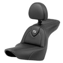 Saddlemen Roadsofa Plain Seat for Harley 18-25 Softail Sport Glide & Low Rider / S / ST / Carbon Fiber / Without heating / With backrest  - Customhoj