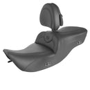 Saddlemen Roadsofa Plain Seat for Harley 97-07 Touring Road King / Street Glide (excl. Road King Custom) / Black / With heating / With backrest  - Customhoj