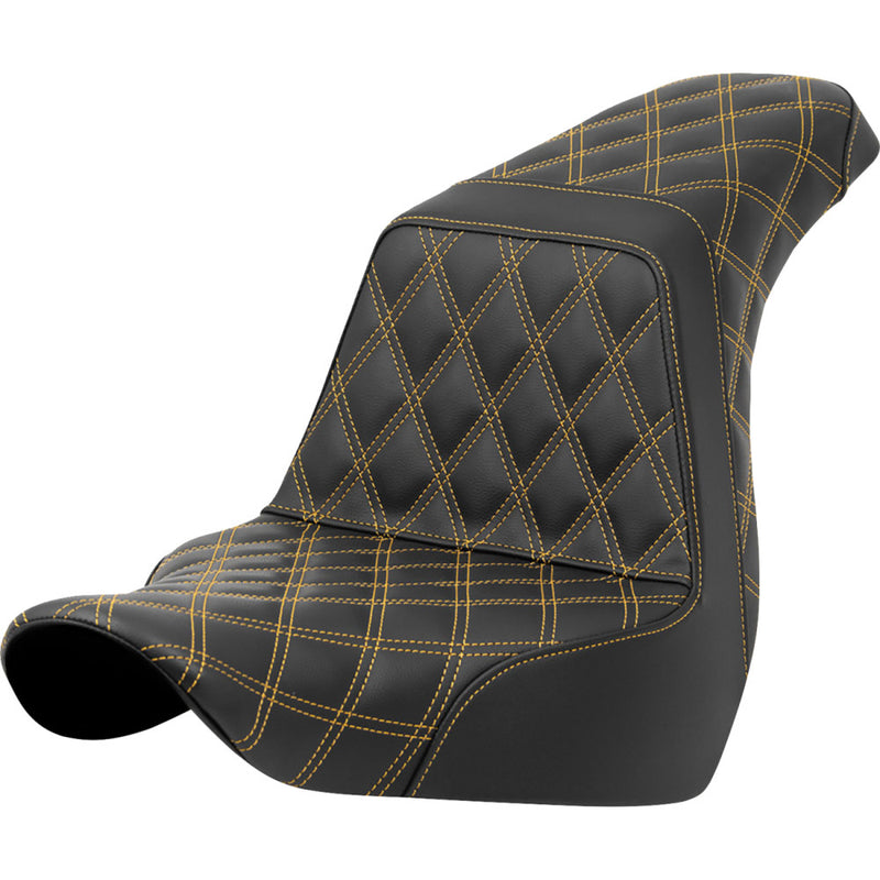 Saddlemen Step-Up Lattice Stitch for Harley 18-25 Softail Sport Glide & Low Rider / S / ST / Black / Gold  - Customhoj