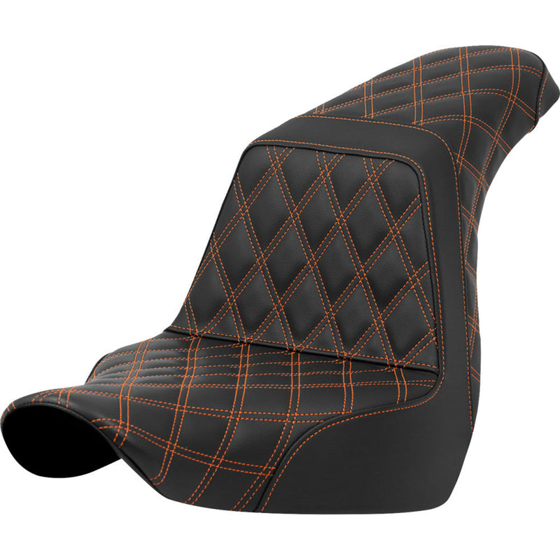 Saddlemen Step-Up Lattice Stitch for Harley 18-25 Softail Sport Glide & Low Rider / S / ST / Black / Orange  - Customhoj
