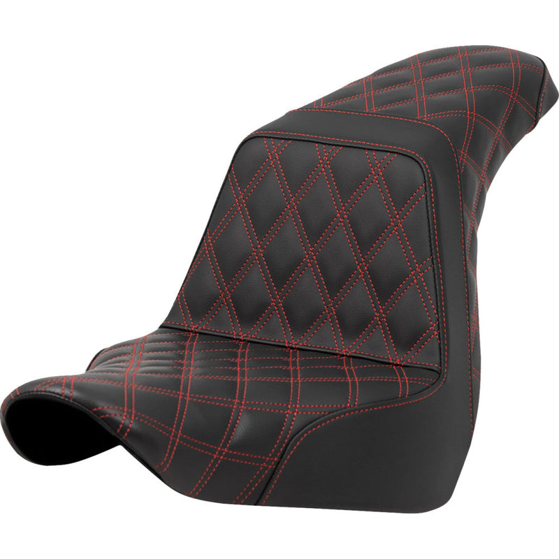 Saddlemen Step-Up Lattice Stitch for Harley 18-25 Softail Sport Glide & Low Rider / S / ST / Black / Red  - Customhoj