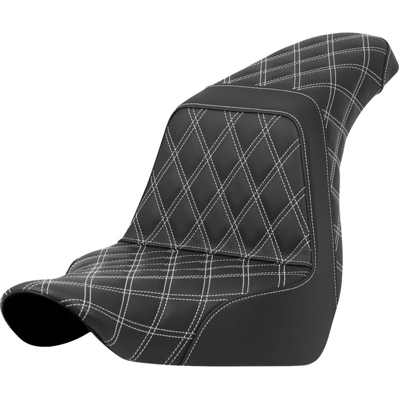 Saddlemen Step-Up Lattice Stitch for Harley 18-25 Softail Sport Glide & Low Rider / S / ST / Black / White  - Customhoj