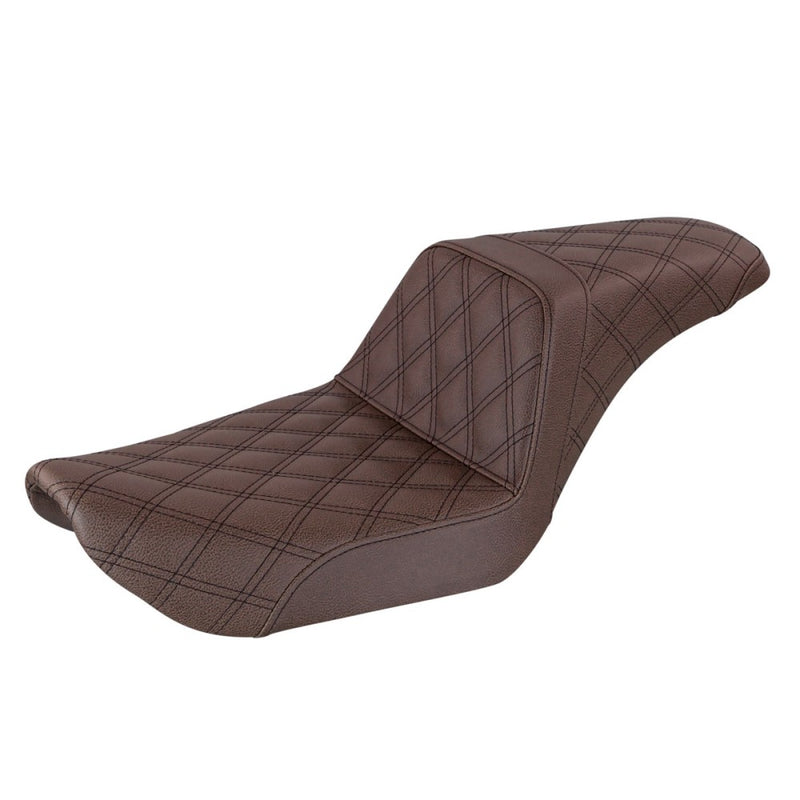 Saddlemen Step-Up Lattice Stitch for Harley 96-03 Dyna (excl. Wide Glide) / Brown / Black  - Customhoj