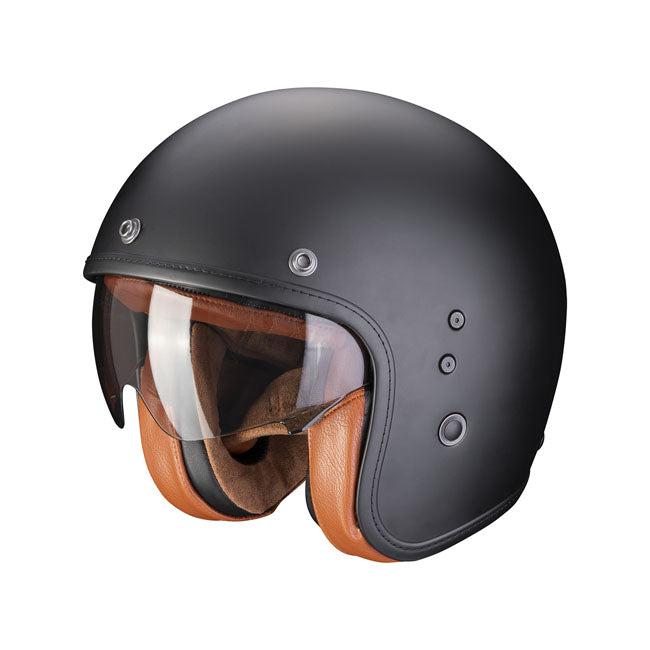 Scorpion Belfast Evo Open Motorcycle Helmet Matte Black / Brown / XS (53-54cm)