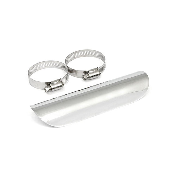 Smooth Universal Motorcycle Exhaust Heat Shield Chrome / 1 3/4" (4.4cm) / 7" (17.8cm)  - Customhoj
