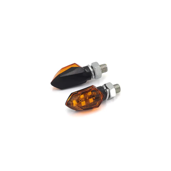 SMP Tiny Micro LED Motorcycle Turn Signals Black / Orange