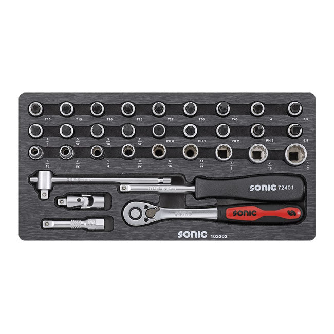 Sonic Socket Set Sonic Combination Socket 1/4'' Set US Sizes Customhoj