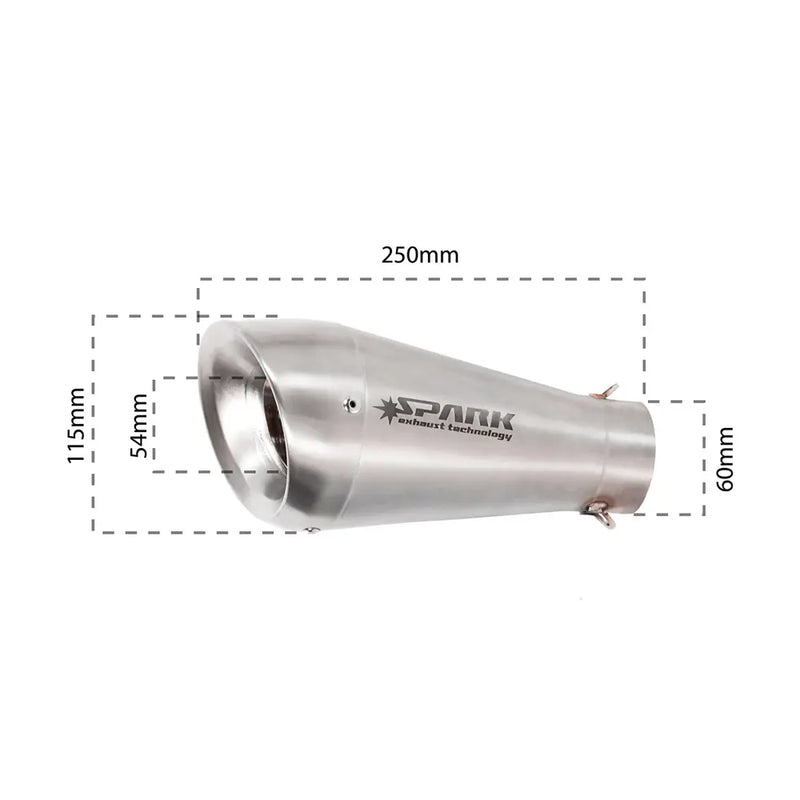 Spark 60s Style Stainless Steel Universal Motorcycle Slip-On Muffler