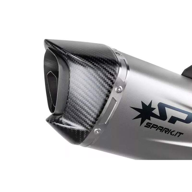 Spark Force Evo Slip-On Muffler for BMW 2024 R 1330 GS (Titanium muffler with carbon end cap) (ECE-approved) (GBM0608TOM)