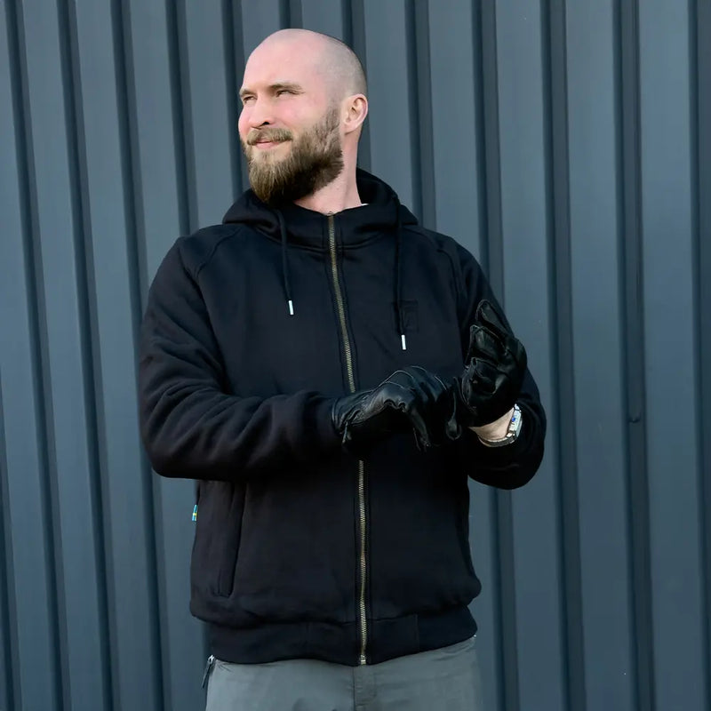 THNDR Blackout - Sweat à capuche en kevlar pour motards