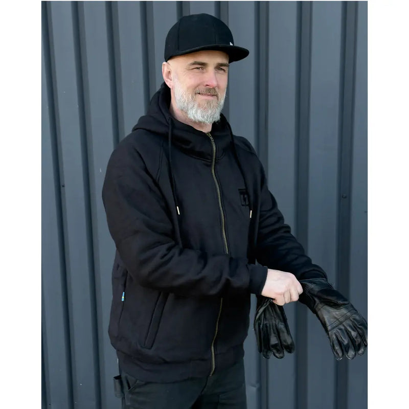 THNDR Blackout - Sweat à capuche en kevlar pour motards