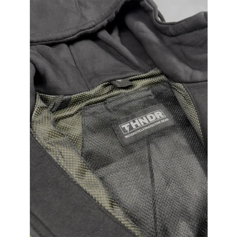 THNDR Blackout - Sweat à capuche en kevlar pour motards