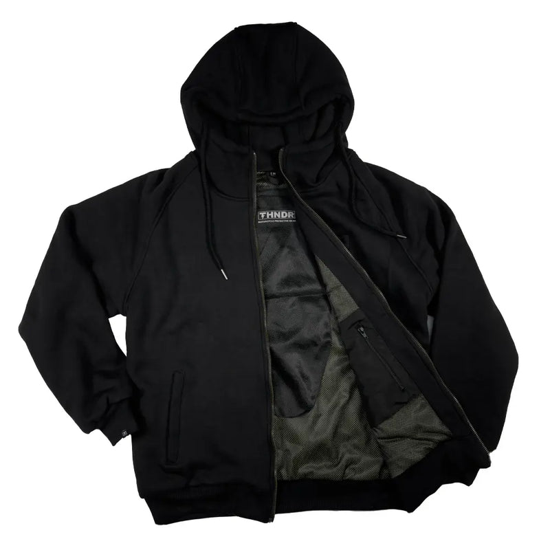 THNDR Blackout - Sweat à capuche en kevlar pour motards
