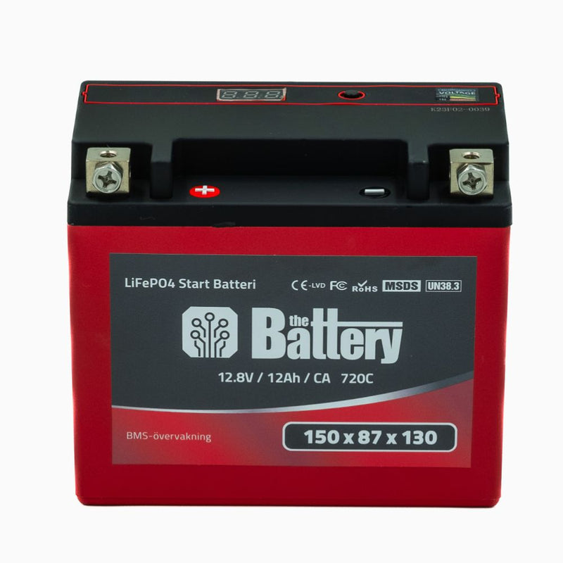 The Battery LiFePO4 Lithium Motorcycle Battery 12B-4 12.8V 9Ah (12ah PBEQ)