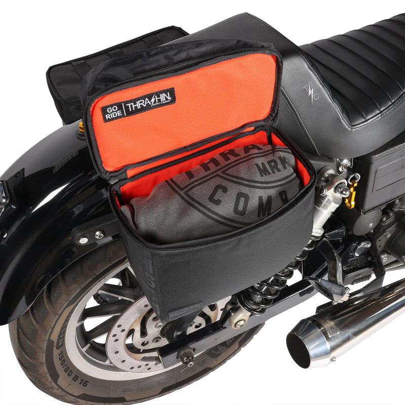Thrashin Supply Essential Base 10L Throw-Over Motorcycle Saddlebag Set  - Customhoj