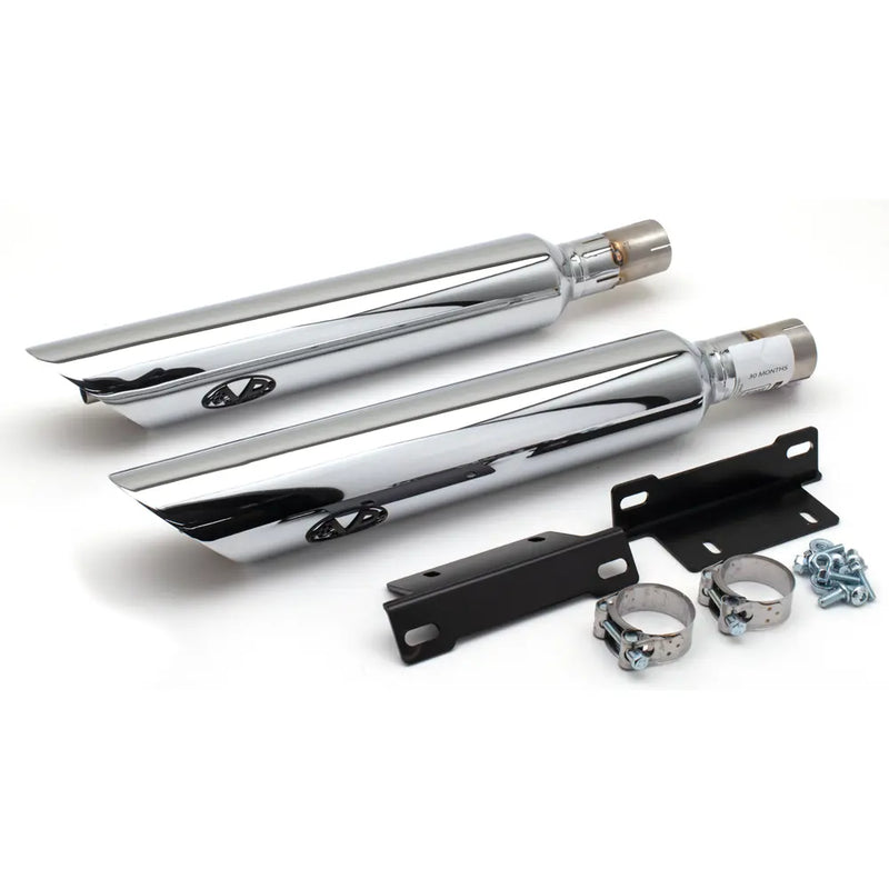 V-Performance EC-approved Slip-On Mufflers for Harley 04-13 XL Sportster (Slash Cut end caps) (Euro 3 approved) / Chrome