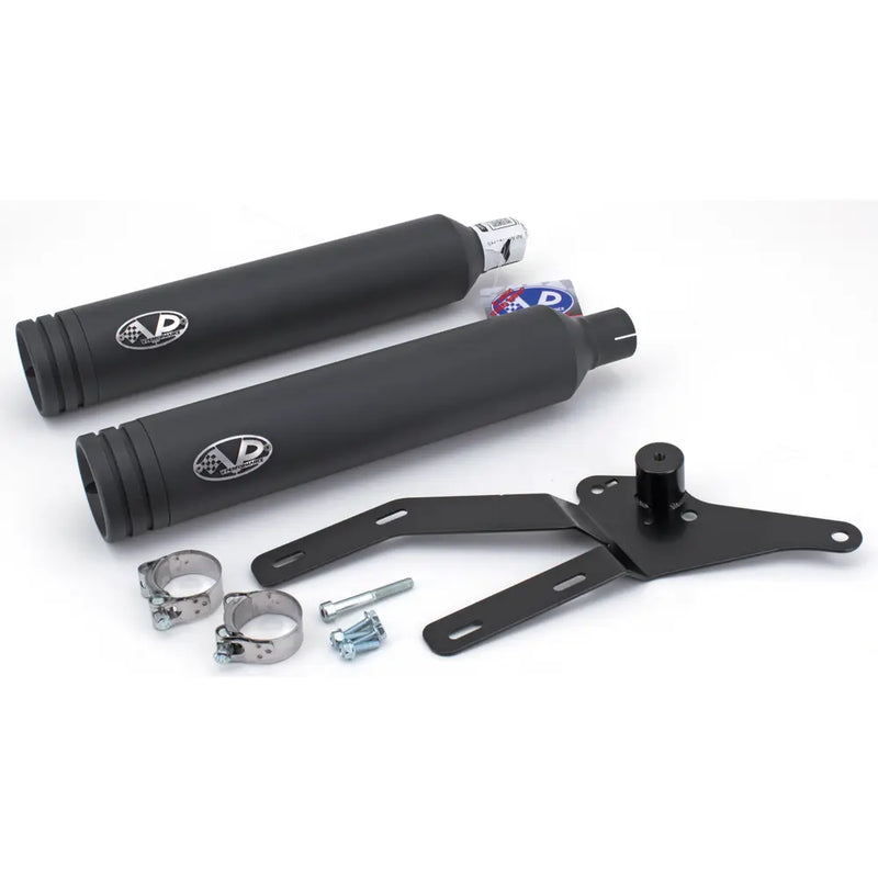 V-Performance EC-approved Slip-On Mufflers for Harley 21-24 FXBBS Street Bob / FXLRS/T Low Rider (Double Ring end caps) (Euro 5 approved) / Black