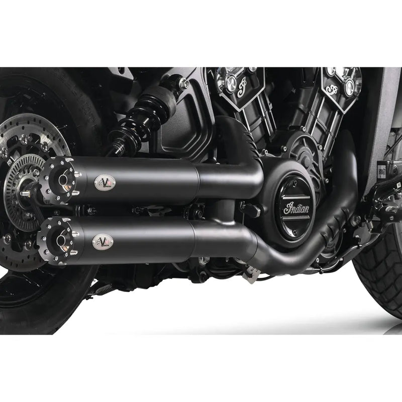 V-Performance EC-approved Slip-On Mufflers for Indian 21-24 Scout models (Revolver end caps) (Euro 5 approved) / Black