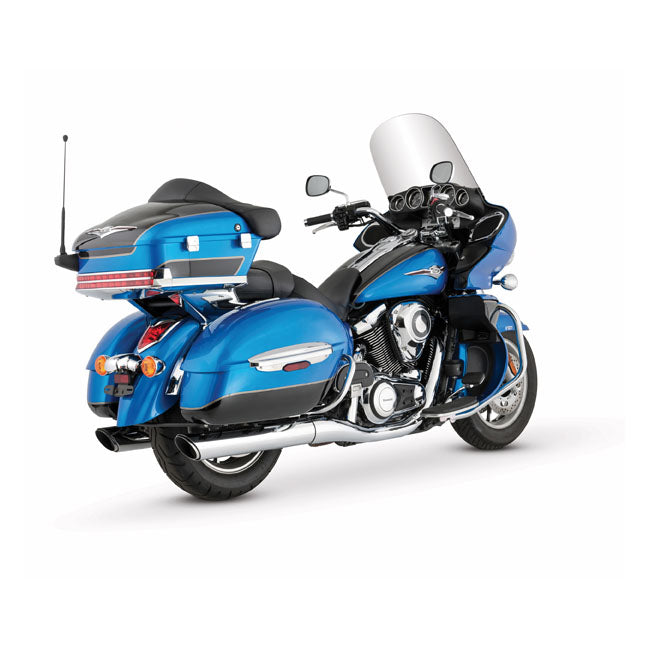 Vance & Hines Twin Slash Power Chamber Chrome Slip-On Mufflers for Kawasaki 09-16 VN1700 Voyager / Nomad / Vaquero / Tourer