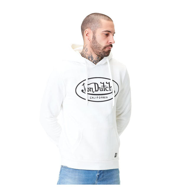 Sweat à Capuche Femme Von Dutch Oversize – Logo Imprimé, Coupe Confort, Style Décontracté Beige