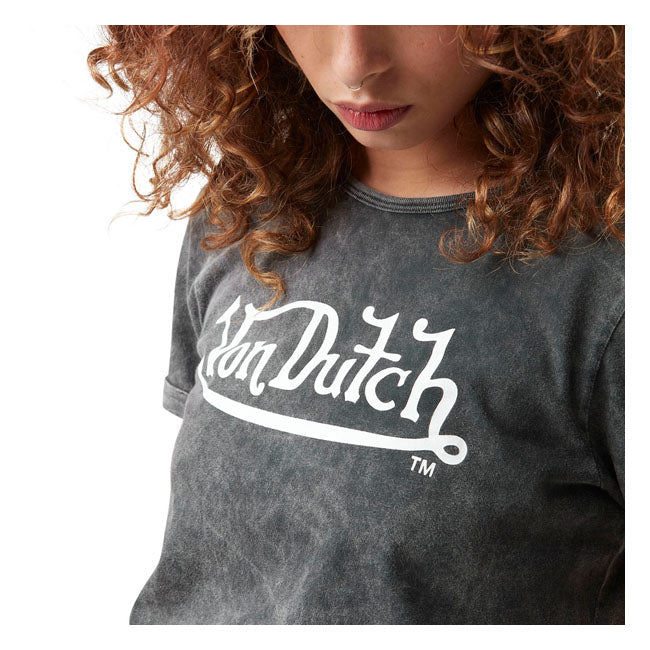 Von Dutch V-neck Logo T-Shirt Ladies