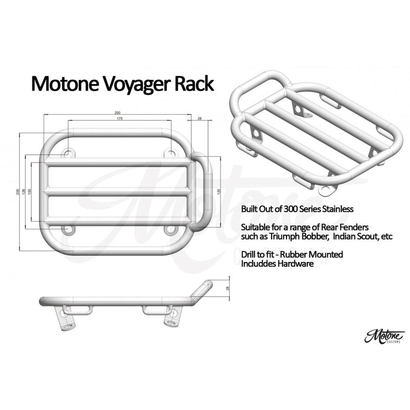 Motone Porte-bagages universel pour moto Voyager