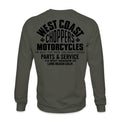 West Coast Choppers Parts Sweatshirt Olive Green / S  - Customhoj