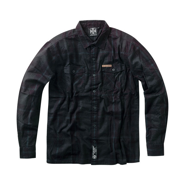 West Coast Choppers Rigid Flannel Shirt Green/Black / S  - Customhoj