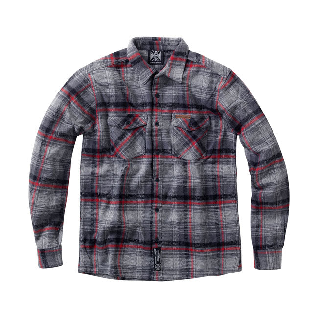 West Coast Choppers Rigid Flannel Shirt Grey / S  - Customhoj