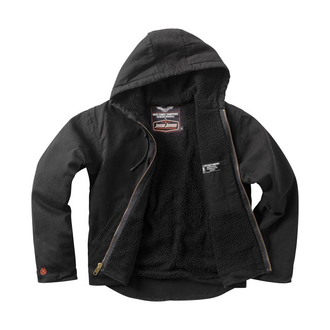 West Coast Choppers Sherpa Lined Canvas Work Jacket  - Customhoj