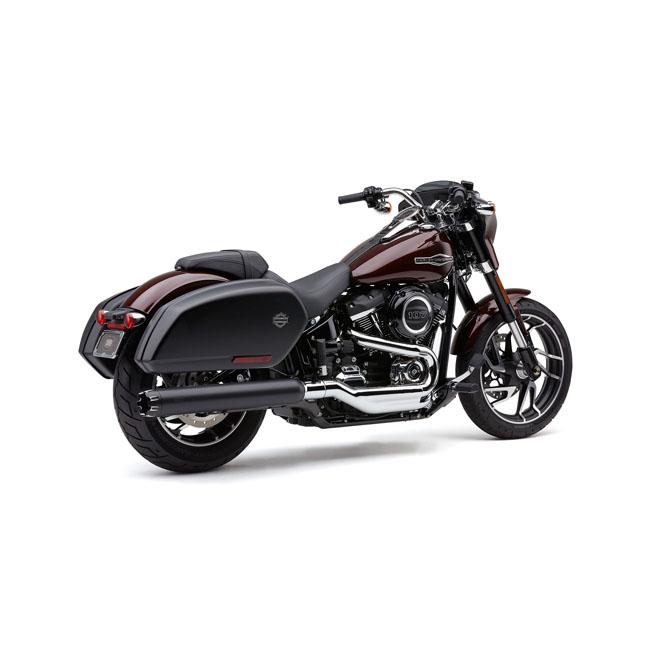 Cobra HD Softail Slip-On Black Cobra Dual Cut 4" Slip-On FLSB 18-21 Black / Chrome Customhoj