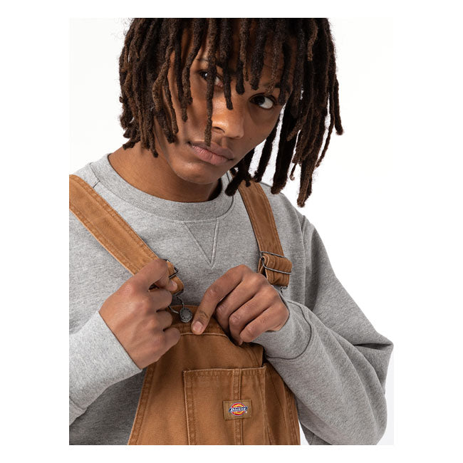 Dickies Overall Dickies Duck Canvas Bib Stone Washed Brown Duck Customhoj