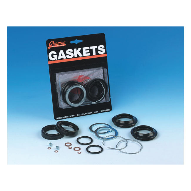 JAMES Packbox / Tätningar / Dammskydd James Fork Oil Seal Rebuild Kit. 39mm Fork Tubes. XL 88-21; Dyna 91-05; FXR 88-94; FXRS, FXLR 1987 Customhoj