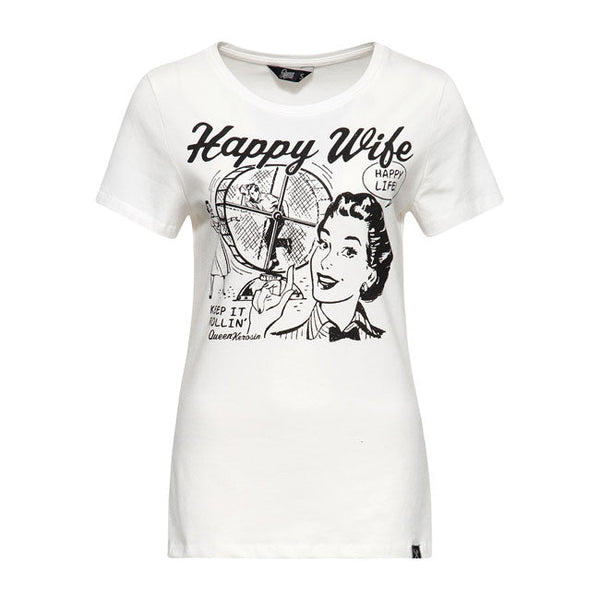 KING KEROSIN T-shirt dam Queen Kerosin She Devils On Wheels T-shirt off white Customhoj