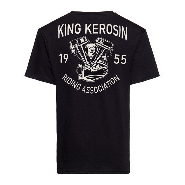 KING KEROSIN T-shirt King Kerosin Riding Association T-shirt Svart Customhoj
