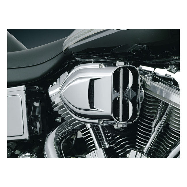 Kuryakyn Air Cleaner Harley 99-06 Twin Cam with CV Carb; 06-17 Twin Cam with Delphi EFI (excl. e-throttle models) Kuryakyn Pro-R hypercharger Air Cleaner for Harley Customhoj