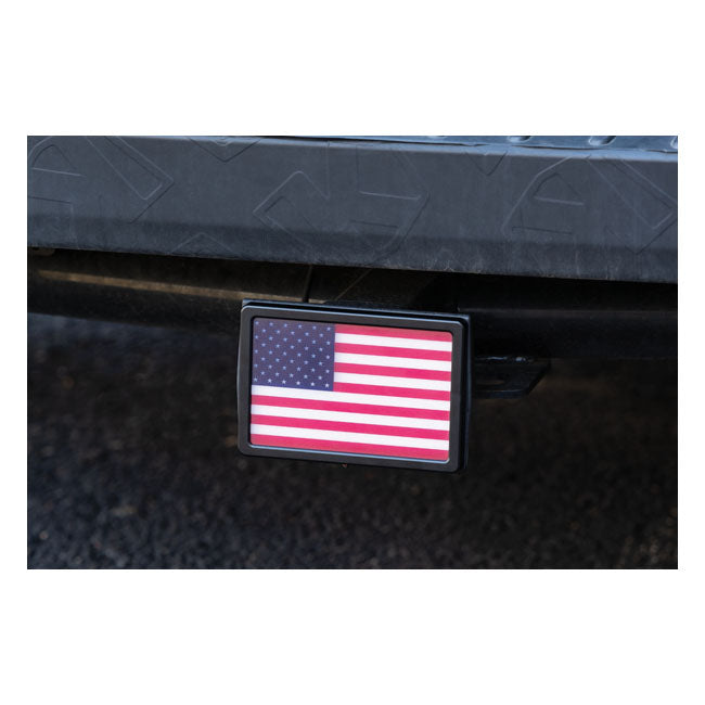 KURYAKYN Dragkrok Kuryakyn Freedom flag LED receiver hitch cover Svart Customhoj