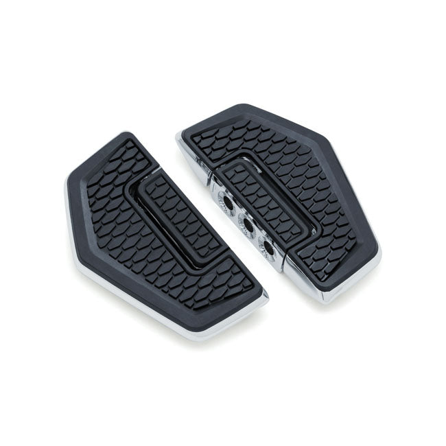Kuryakyn Floorboards Harley All H-D (excl. 15-20 XG Street rider position) with correct adapter / Chrome Kuryakyn Hex Folding Mini Boards for Harley Customhoj