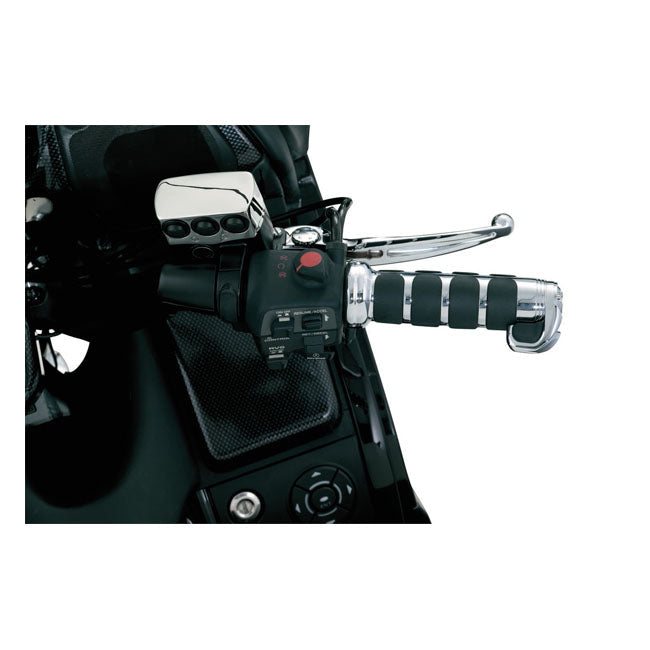 KURYAKYN Handtag Krom / Honda Gold Wing: 06-19 GL1800 & 13-16 F6B Models with heated grips Kuryakyn ISO-grips Honda Svart / Krom Customhoj