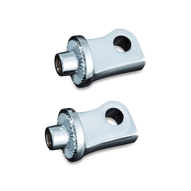 Kuryakyn Kuryakyn Adapters XL1200C 11-20 / Front / Chrome Kuryakyn Splined Footpeg Adapters for Harley Customhoj