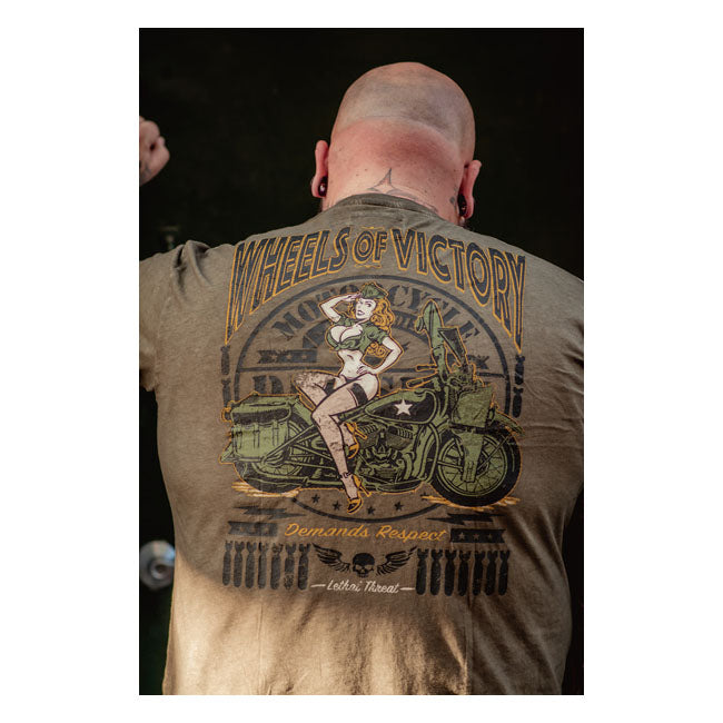 LETHAL THREAT T-shirt Lethal Threat Wheels of Victory T-shirt Grön Customhoj