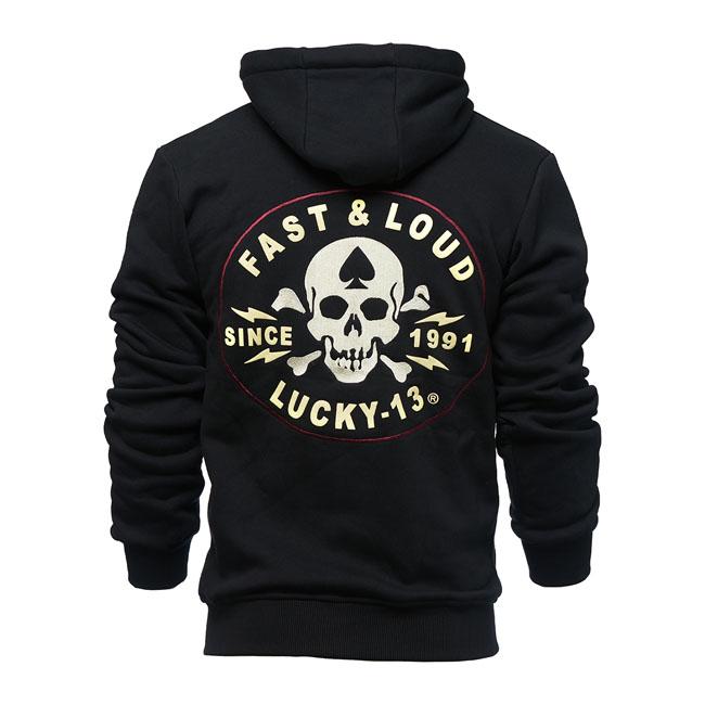 Lucky 13 Hoodie Lucky 13 Fast And Loud Zip Hoodie Svart Customhoj