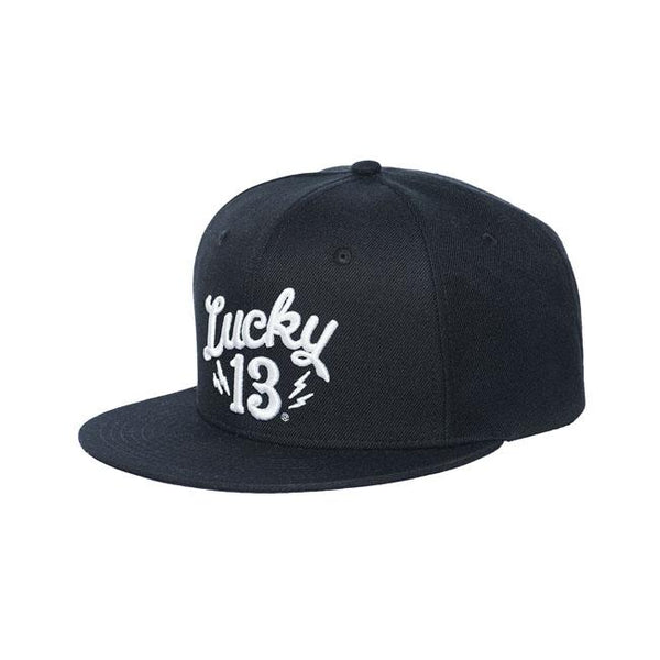 Lucky 13 Keps Lucky 13 Shocker Snapback Keps Svart Med Vit Logo Customhoj