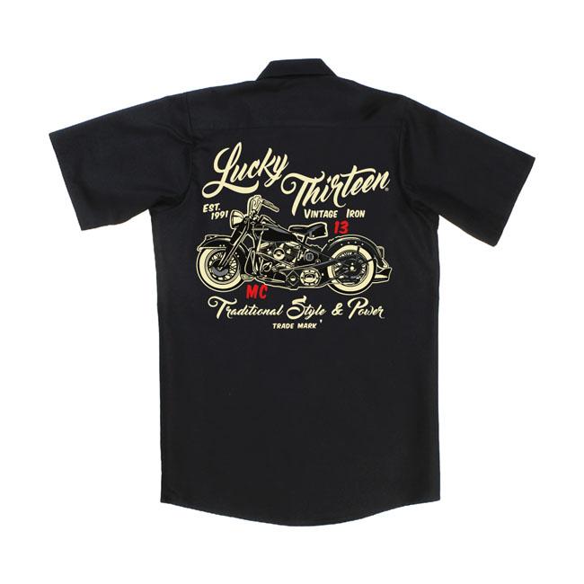 Lucky 13 Skjorta kortärmad Lucky 13 Vintage Iron Skjorta Svart Customhoj