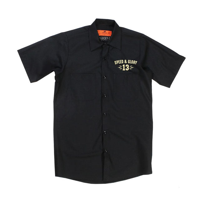 Lucky 13 Skjorta Lucky 13 Speed and Glory workshirt Svart Customhoj