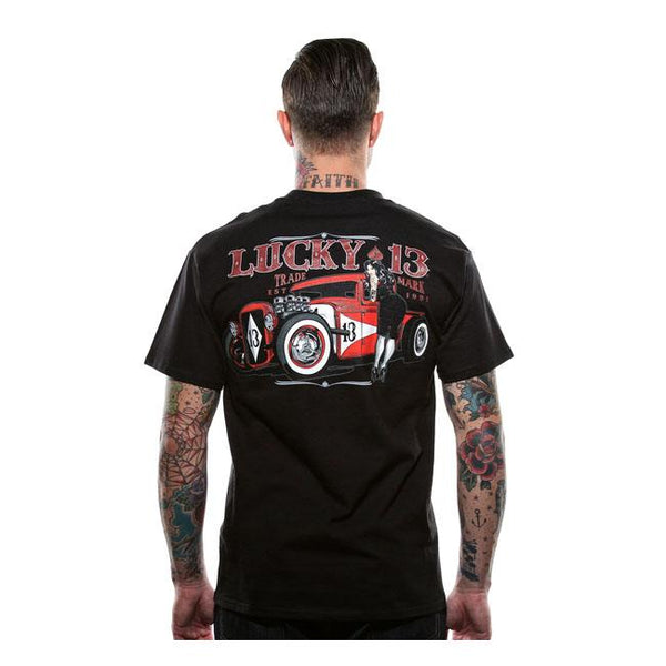 Lucky 13 T-shirt Lucky 13 Adrian T-Shirt Svart Customhoj