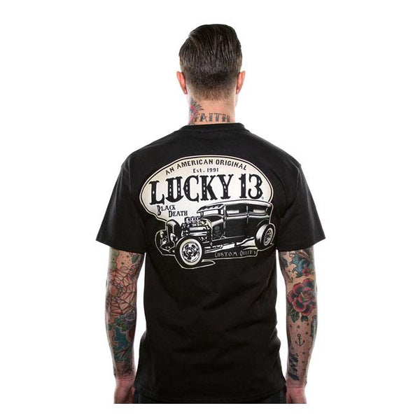 Lucky 13 T-shirt Lucky 13 American Original T-Shirt Svart Customhoj