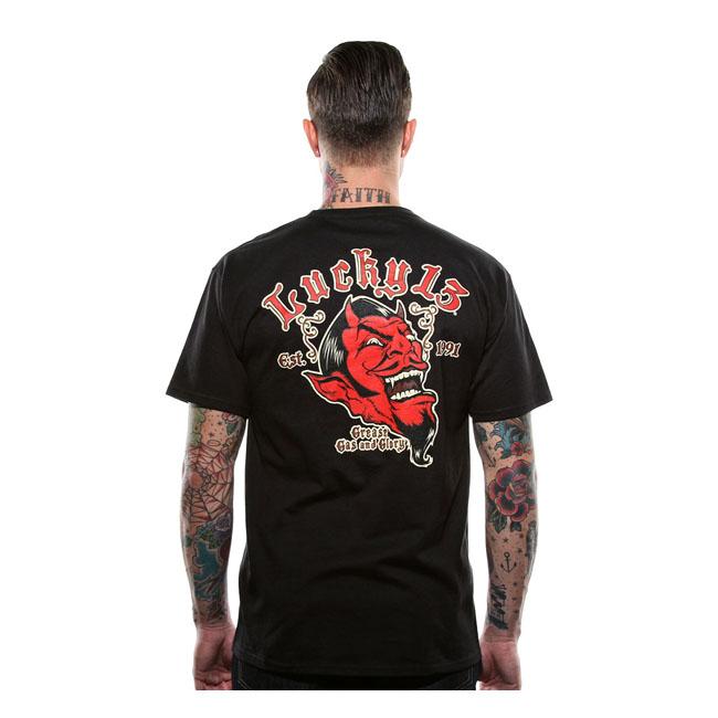 Lucky 13 T-shirt Lucky 13 Grease, Gas And Glory T-Shirt Svart Customhoj