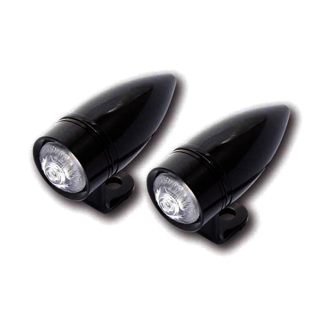 MCS Blinkers Svart Mono Bullet LED Blinkers med fäste Customhoj